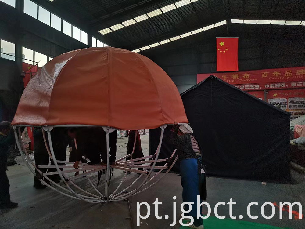 Customized processing of wind resistant spherical tents